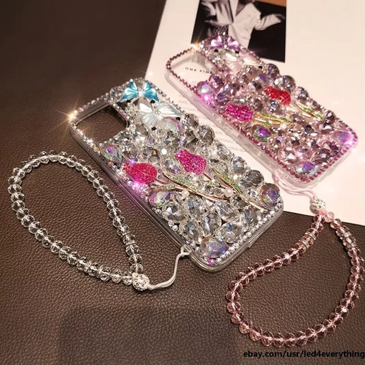 Flower Diamond iPhone 16 15 14 13 Pro Max Glitter iPhone 16 15 14 13 12 11 Pro Case