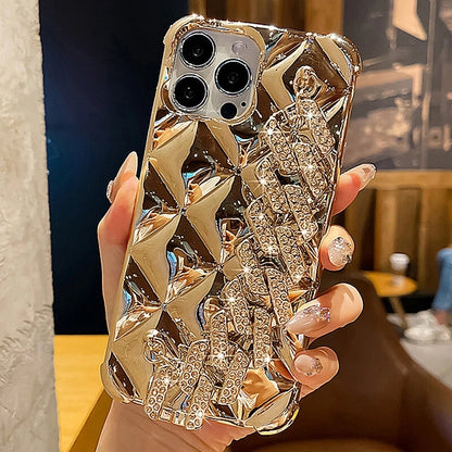 Luxury Rhinestone Diamond Chain iPhone 16 15 14 13 12 11 Pro Max Case
